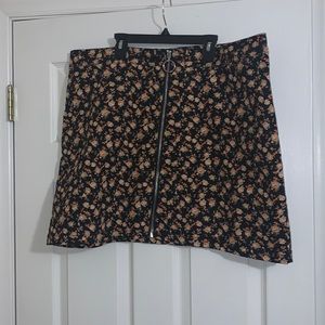 Floral print A-line skirt